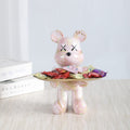 Escultura Urso Graffiti Art com Bandeja em Aço Inox – Peça Única de Design 20cm