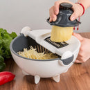Ralador Cortador com Bacia Escorredor para Legumes 7 em 1