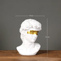 Busto Davi com Máscara Dourada em Resina – Escultura Moderna Arte Abstrata para Mesa