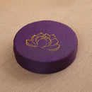 Almofada de Meditação em Linho com Bordado de Lótus – Tatami 40x6cm Lavável