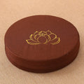 Almofada de Meditação em Linho com Bordado de Lótus – Tatami 40x6cm Lavável
