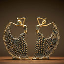 Escultura Decorativa Dançarina Pavão em Cerâmica – Arte Abstrata de Luxo 28,5cm