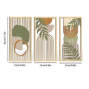 Kit 3 Quadros Decorativos Boho em Madeira – Arte Geométrica Abstrata para Parede
