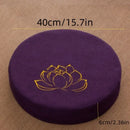 Almofada de Meditação em Linho com Bordado de Lótus – Tatami 40x6cm Lavável
